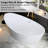 Empava 59 In. X 29.5 In. Freestanding Flat Bottom Bath Tub Oval Soaking Bathtub With Center Drain In White