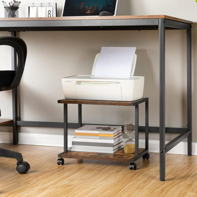 Support pour imprimante mobile sous le bureau H 13 po x l 16,5 po