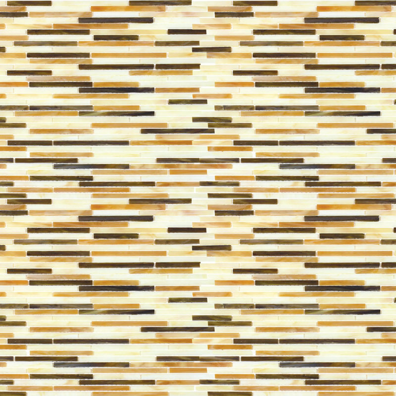 Carrelage mural mosaïque 12 po x 12 po Antique Ice Random Strip, Beige/gris