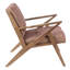 Fauteuil Mid-Century moderne avec base en bois massif, coussins orange, l 30 po x H 32,5 po et l 33,5 po-1168390805