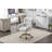 Teddy Fabric 360 Swivel Home Office Chair With Gold Metal Base And Universal Wheels,Ivory