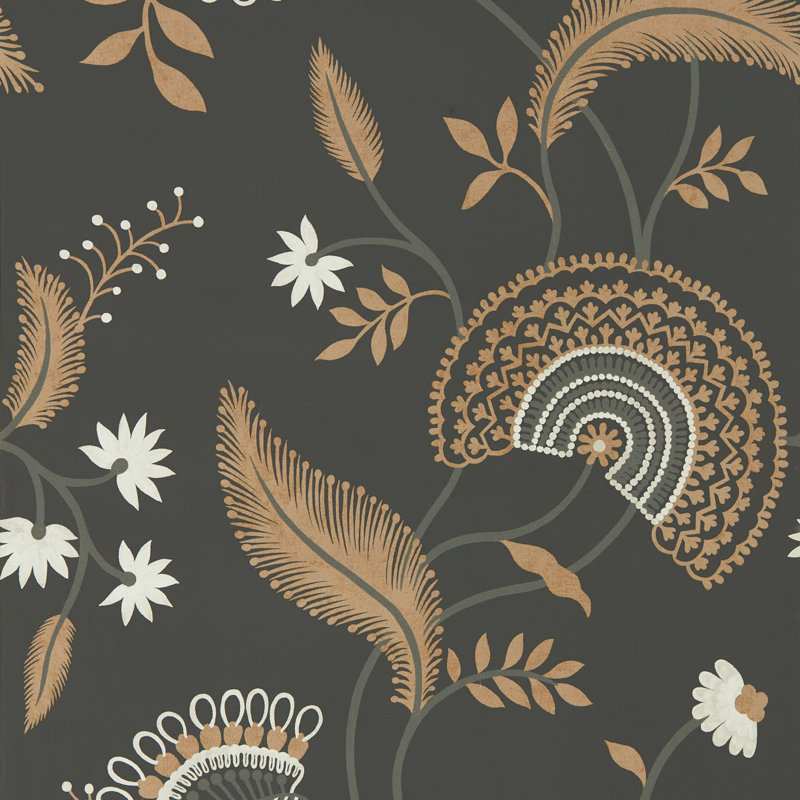 Hakimi 10.05m x 52cm Matte Wallpaper Roll, Black