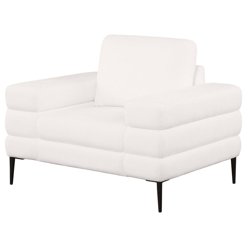 Marasia Chenille Upholstered Track Arm Chair Ivory
