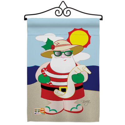 Décoration de noël tropicale à 2 faces en polyester 19 x 13 po ensemble de drapeaux