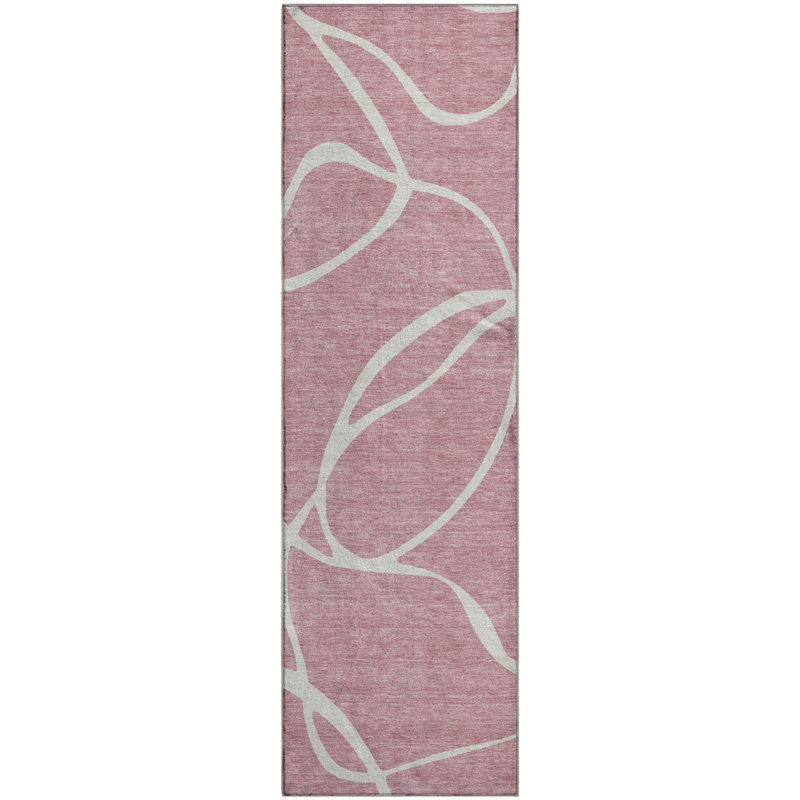 Premium Machine Washable Corum AMF999 Swirls Rug, Runner 2'3" x 7'6"