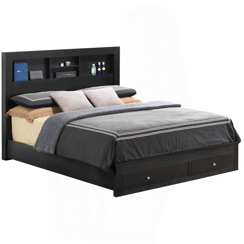 Versatile Full Storage Bed In Sleek Black