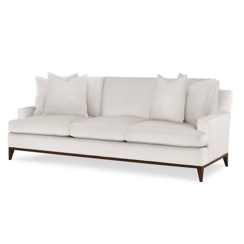 Dapper Upholstered 88'' Sofa, American Walnut, Cloudy Day Ivory