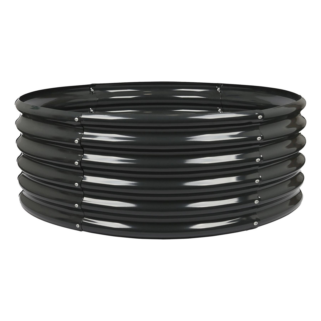 Harbour Housewares Anthracite Raised Garden Bed - 120 X 45Cm - Round - Bottomless Metal Raised Bed Galvanised Steel Planter Box For Growing Outdoor Plants, Vegetables, Flowers And Herbs - Image 3