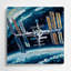 Art mural bleu en métal Space Space Space Station