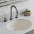 LEXICON Platinum 19-Inch Quartz Composite Drop-in/Undermount Oval Vanity Bathroom Sink-72644607