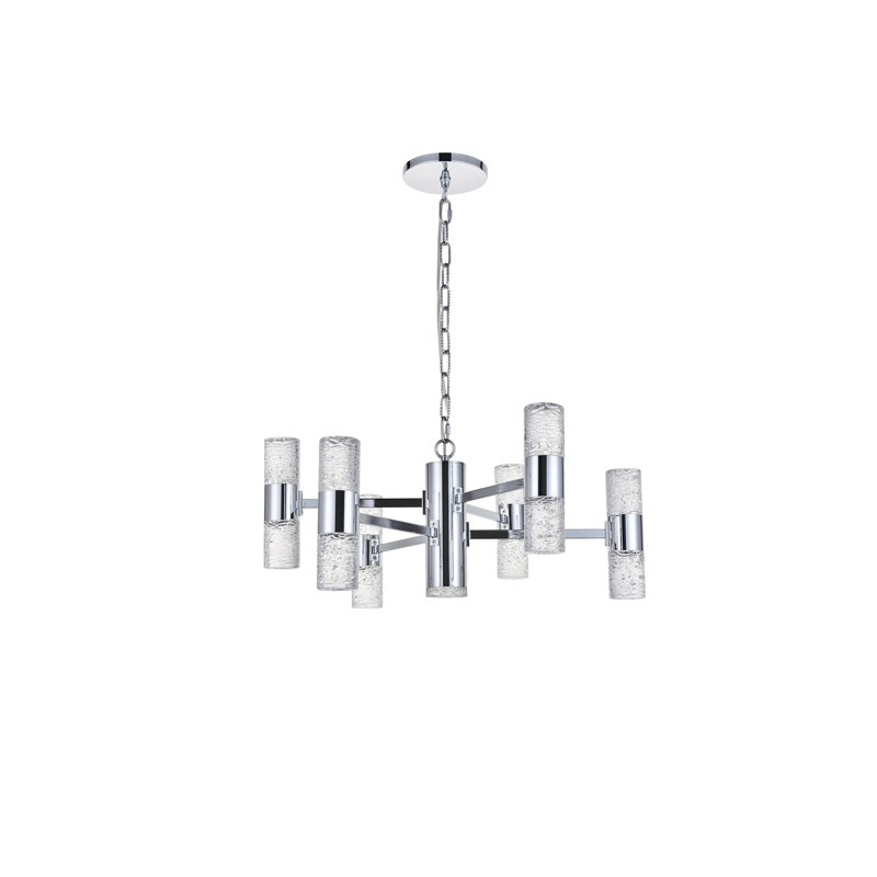 Lustre linéaire moderne Spoutnik à 13 lumières Goodwater, Chrome