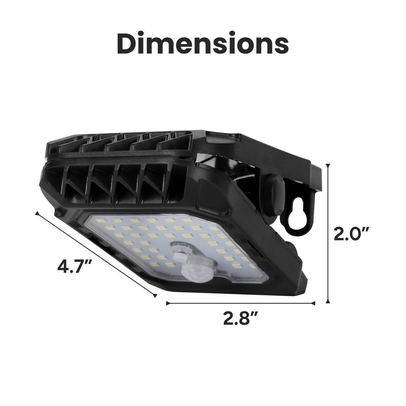 Luminaire solaire d'extérieur compact à pince avec capteur de mouvement (paquet de 2)