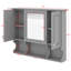 Armoire de salle de bain avec miroir, armoire à pharmacie murale avec tablettes réglables et espaces ouverts, armoire de rangement pour salle de bain 35 "x 28"-347586576