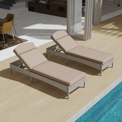 Arshleen Outdoor Wicker Chaise Lounge , Cushion Included