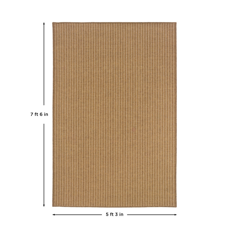 South Hampton Brown/Light Brown Indoor/Outdoor Area Rug, Rectangle 5'3" x 7'6"
