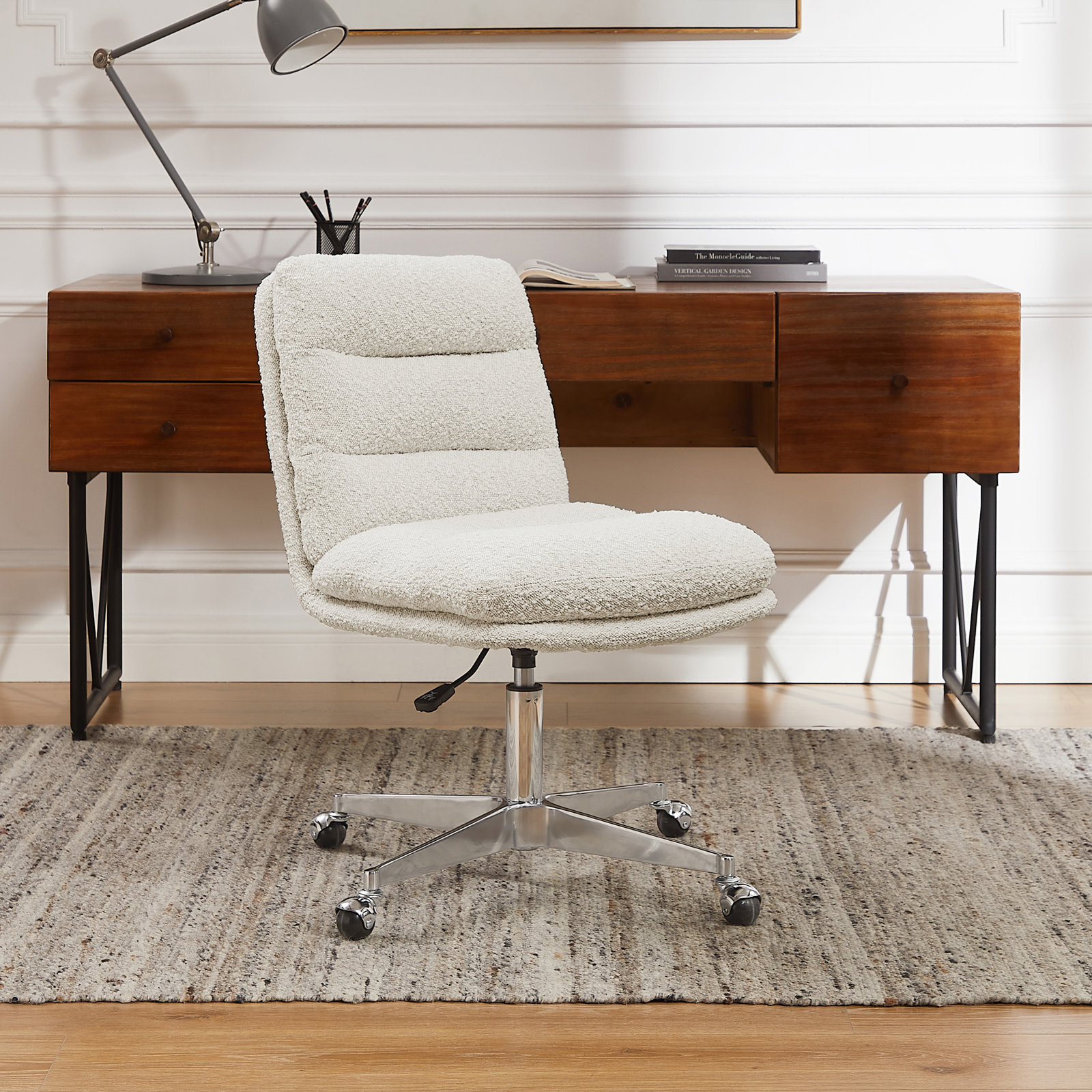 Paynesville Office Chair, Boucle, Off-White
