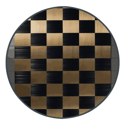 Tapis damier noir lavable à la machine