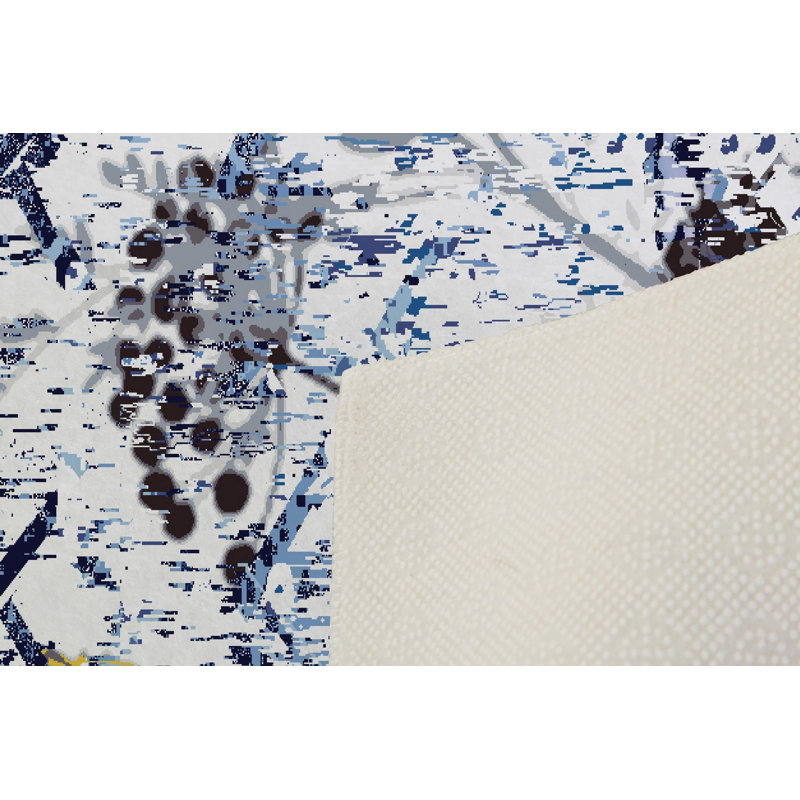 Elegant Hall Carpet, 3D Digital Print Design, 3.9 x 4.9 ft | 100% Polyester, Antibacterial, Non-Slip PVC Dot Underside, Pile Height: 0.04 in, Machine Washable, Perfect for Living Room & Entryway Decor