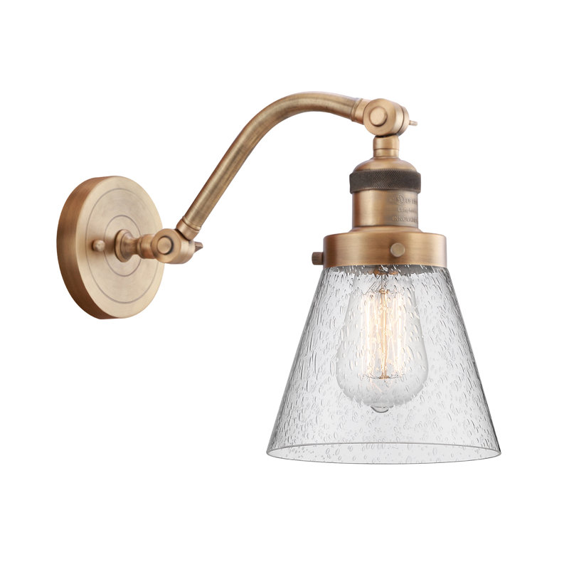 Applique murale articulée 1 lumière Pelkey Cone, Laiton brossé