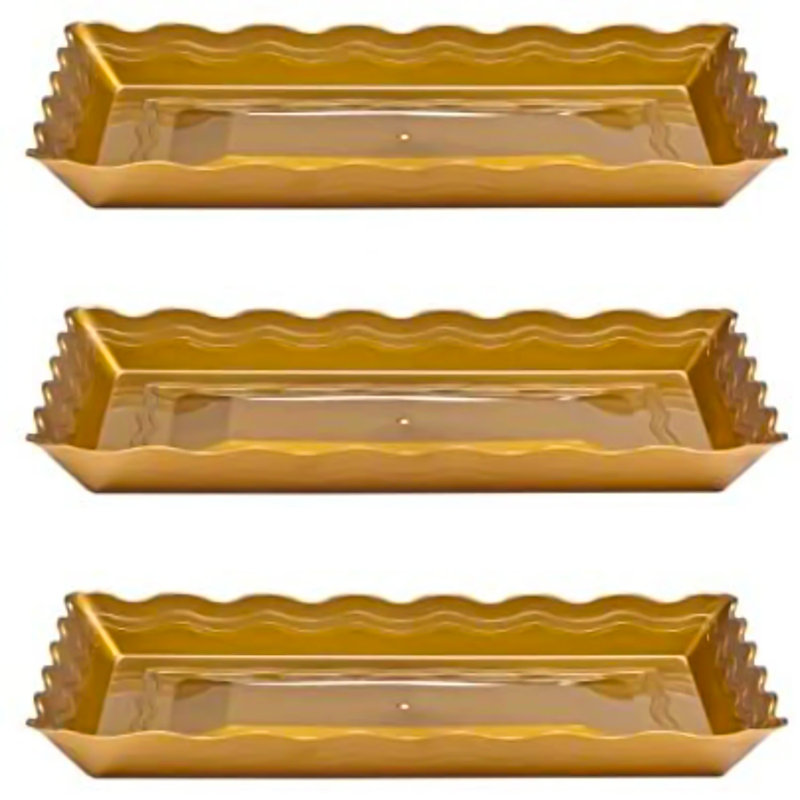 House Of Hampton® Empriss Plastic Tray, Gold, 9" W x 18" L