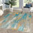 Lasley Contemporary POP Modern Abstract Vintage Waterfall Blue/Brown/Orange Rug-1673220617