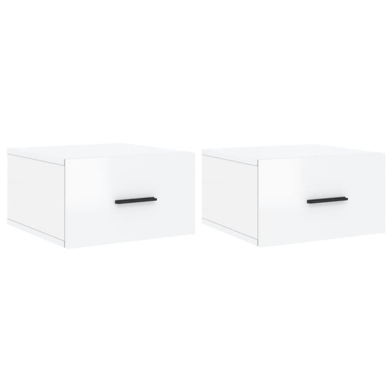 Magbula 35cm W Manufactured Wood Bedside Table, High Gloss White