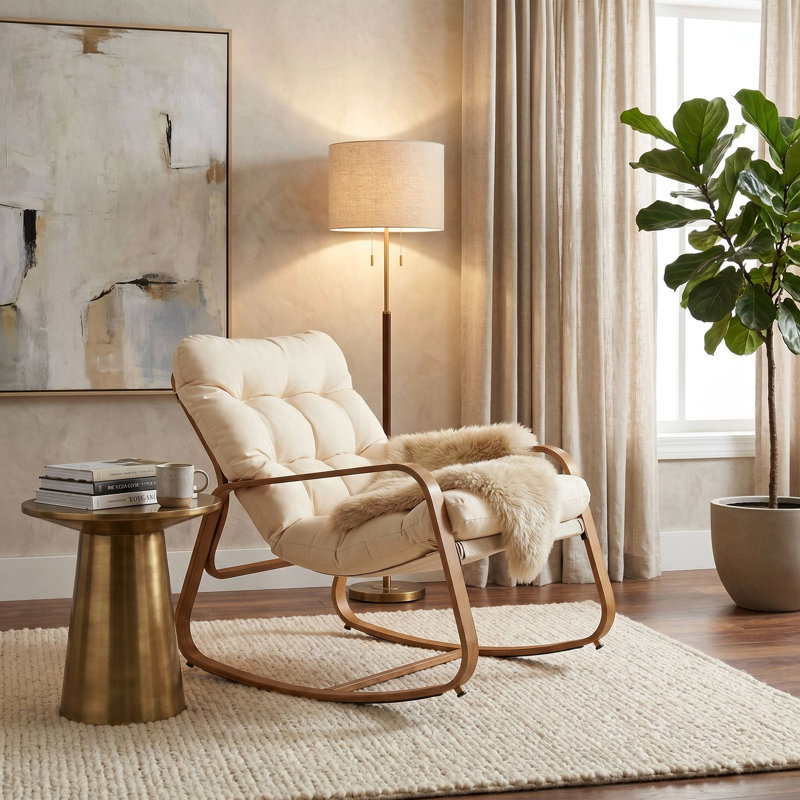 28.4"W Accent Lounge Chair With Cushion, Living Room Rocking Chair