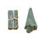 Ensemble de 4 serviettes de table carrées festonnées en coton avec bords contrastants et motif à carreaux, vert, blanc et moutarde-1731492141