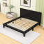 Base de lit plateforme en bois avec tête de lit-1185443784-1185443785