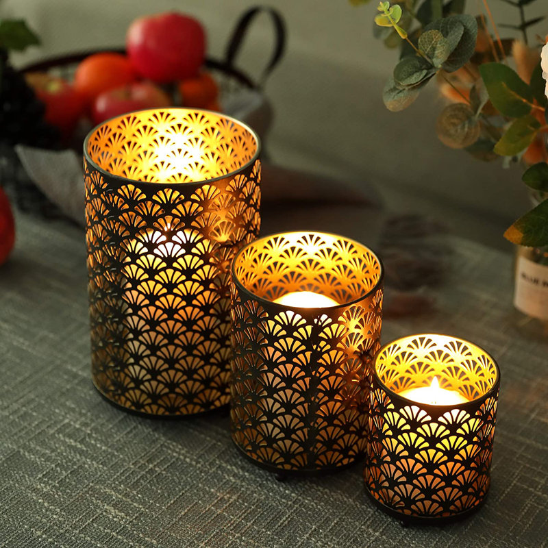 Bronze Hurricane Pillar Candleholder
