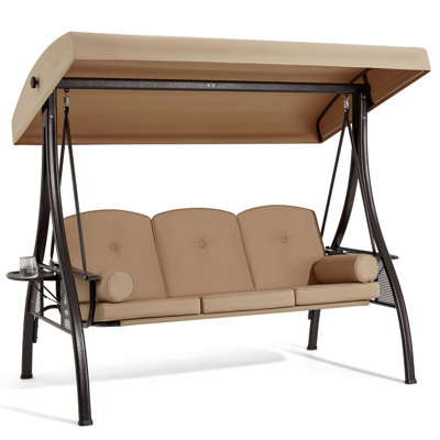 Kolyn Porch Swing with Stand and Adjustable Canopy