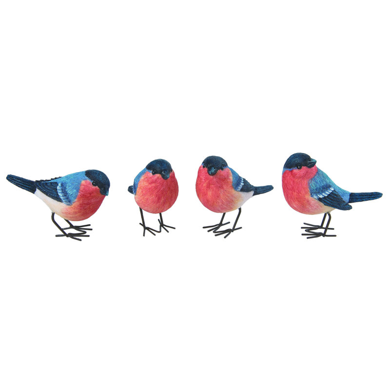  Petit ensemble de 4 décorations pour la maison Spring Finch