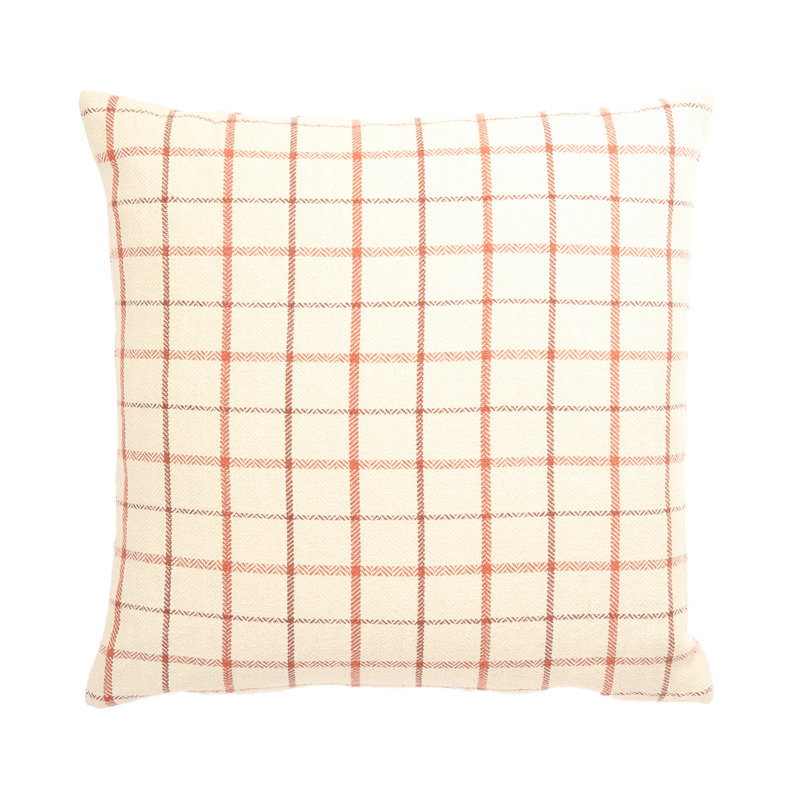 Housse de coussin London Plaid, Brun, Plumes