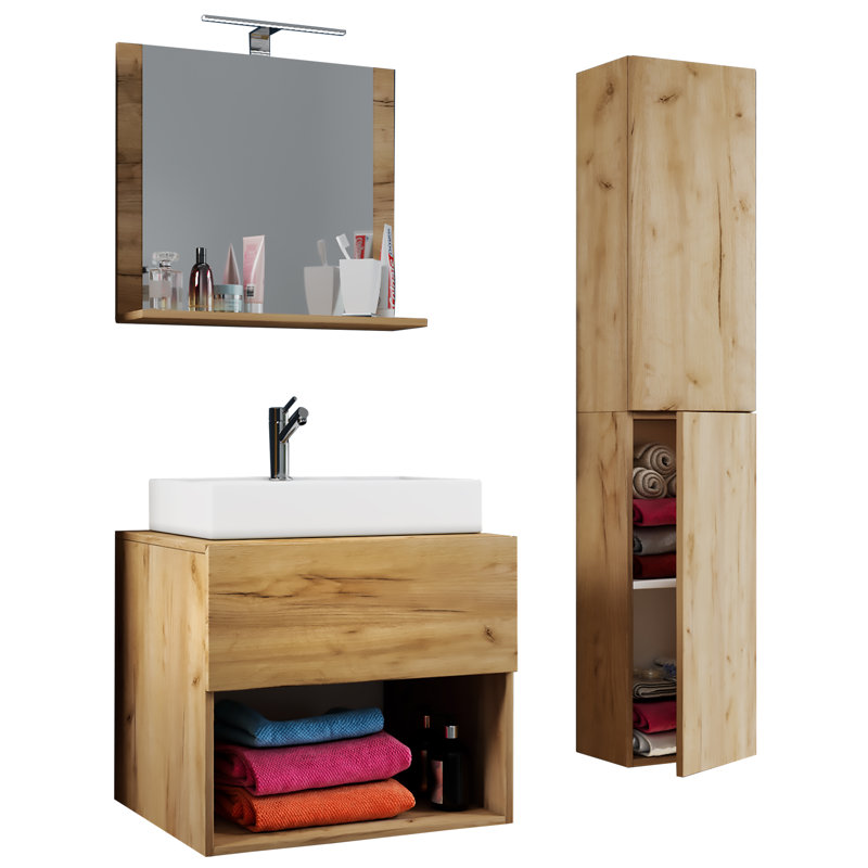 Corundum Bathroom Furniture Suite, Brown