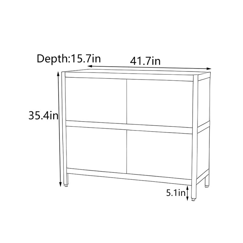 Chinese Style Entryway Cabinet, 35.4" H x 41.7" W x 15.7" D, Black