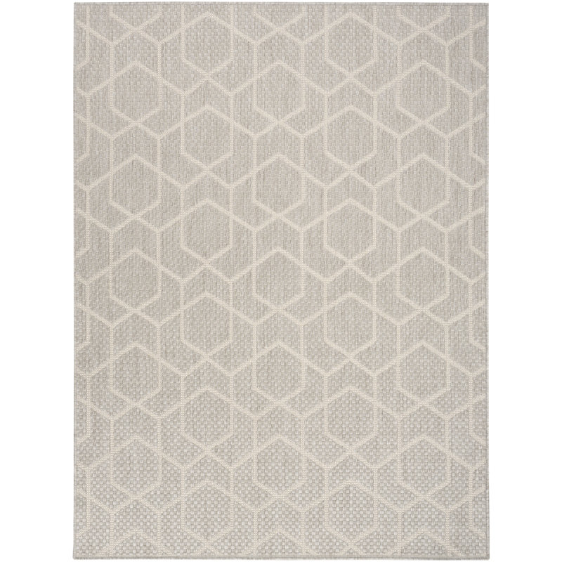 Reidy Modern Indoor/Outdoor Rug, Rectangle 4' x 6', Gray
