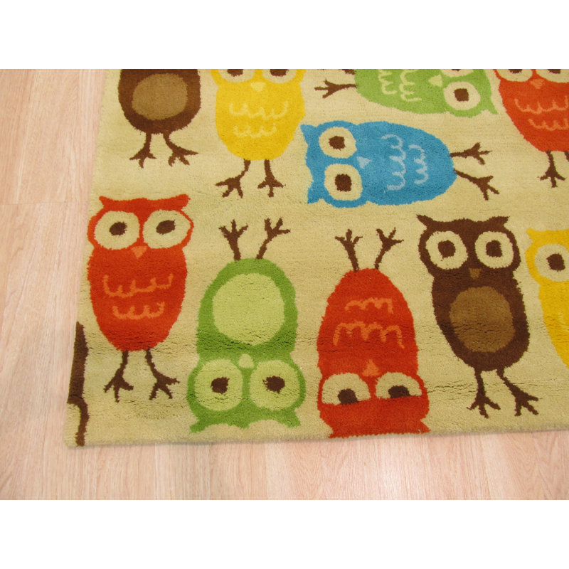Tapis ivoire touffeté à la main Lacey, Rectangle 7 pi 9 po x 9 pi 9 po