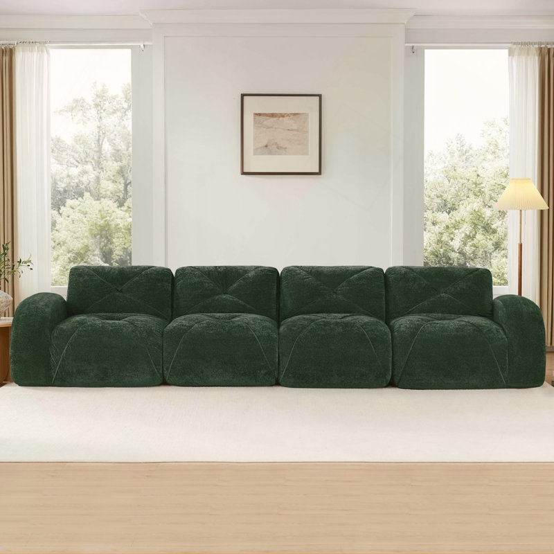 Tissu de velours doux, canapé désossé avec capitonnage, éponge à densité, fond ergonomique, aucun assemblage requis