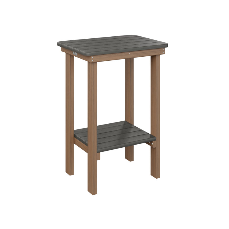 Berlin Gardens Rectangular End Counter Table, Antique Mahogany, Coastal Gray