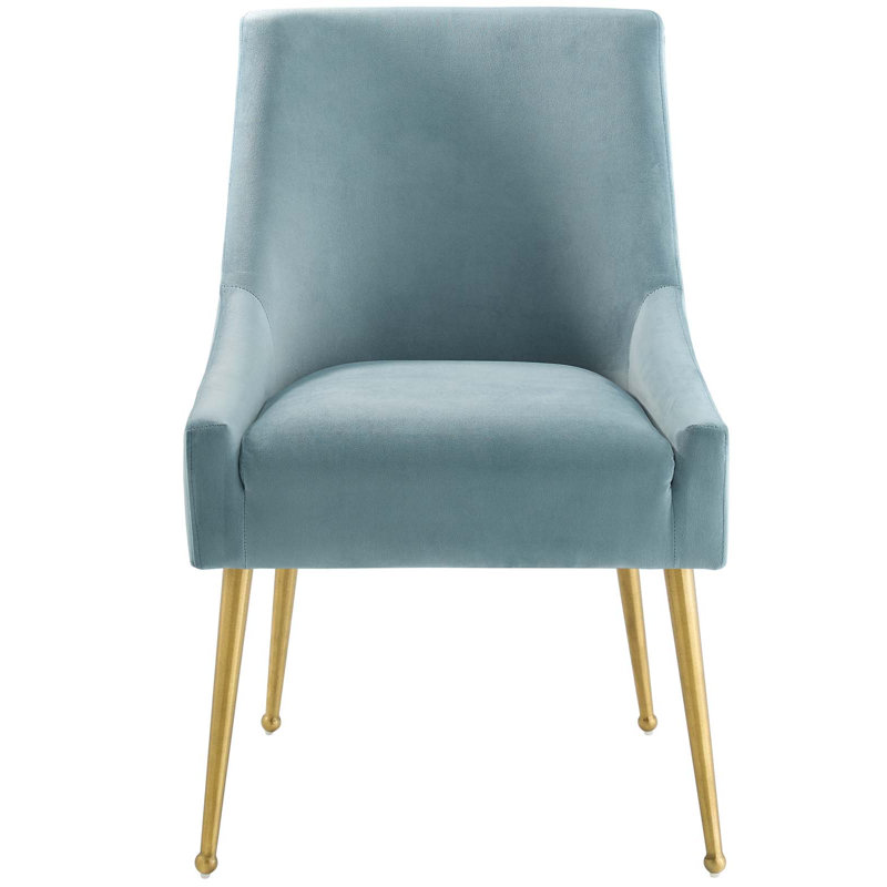 Chaise en velours argenté Orchid Allison, 1, Bleu clair