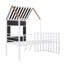 Metal Twin size Loft Bed with Roof, Window, Guardrail, Ladder-114556183