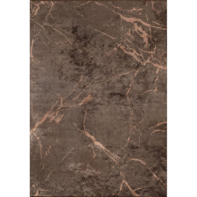Dasmon Abstract Hand Loom Indoor / Outdoor Area Rug, Rectangle 6'7" x 9'10"