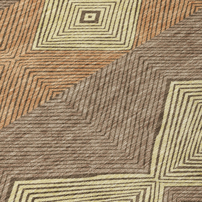 Machine Washable Indoor/Outdoor Chantille ACN2545 Geometric Rug, 8' x 10', Chocolate