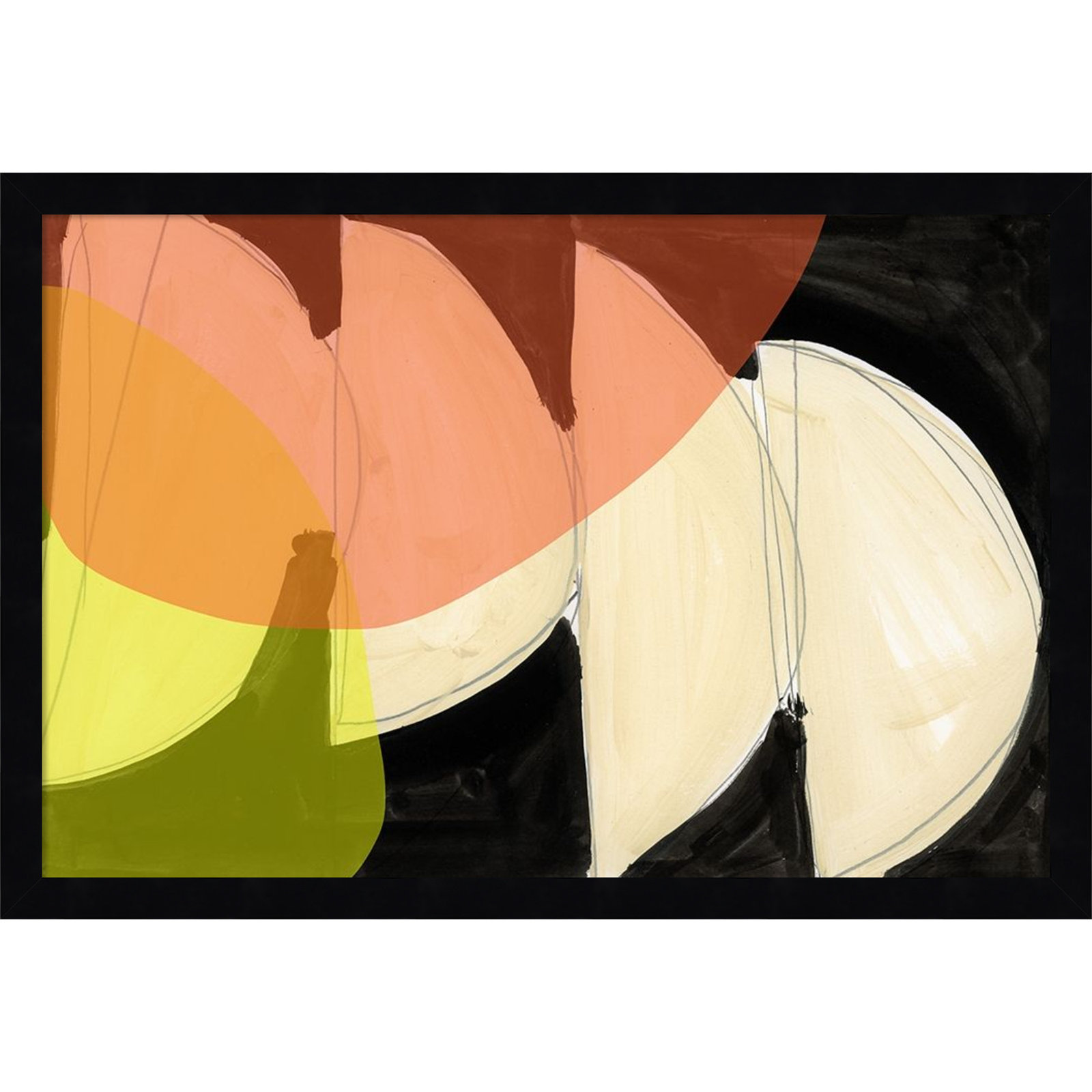 Gilpin "Four Semi Moons I" Print, 15" H x 21" W, Black