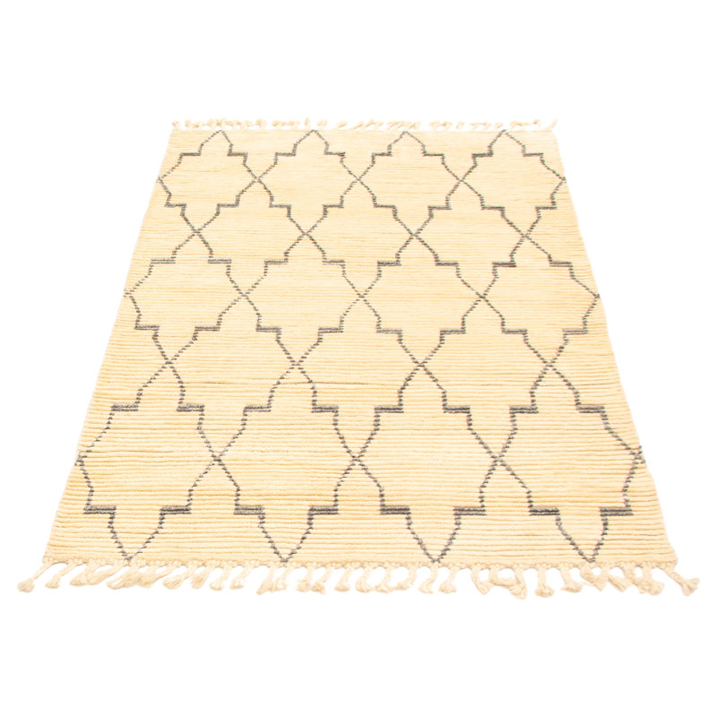 Tapis crème en laine noué à la main