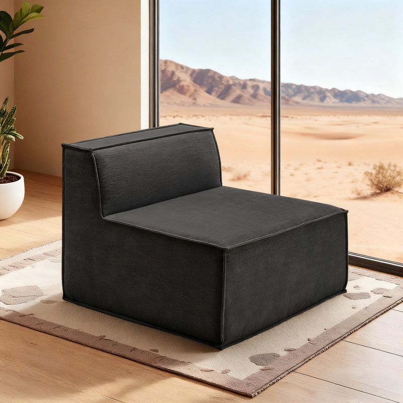 38" Luxury Armless Module Sofa Chair For Living Room, Comfy Cloud, No Assembly Required, Modern Modular Sofa With Deep Seat, Upholstered Plush Couches