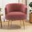 Velvet and Teddy Fabric Accent Chair With Metal Legs-581815819