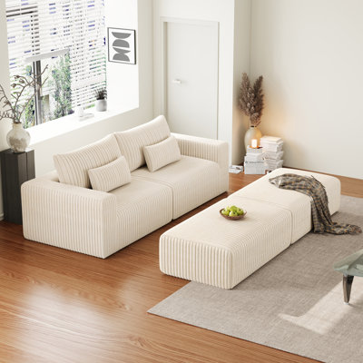 Canapé modulaire surdimensionné en velours côtelé Boneless