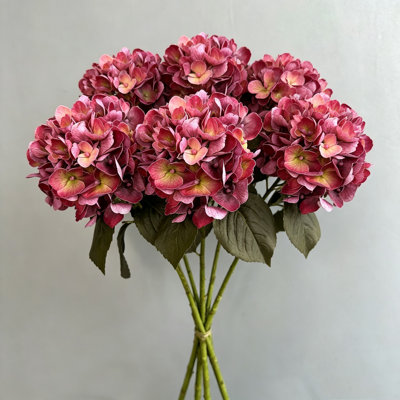 Artificial Hydrangea Floral Arrangement For Vase Filler, Farmhouse Greenery Foliage Branch Long Stem Floral Bulk Bouquet For Wedding Party Home Office Table Centerpiece Shelf Decorations