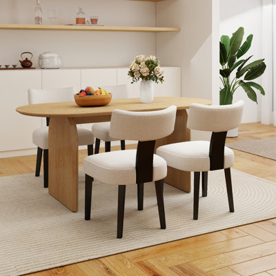 Ensemble de salle à manger de style Mid-Century moderne en bois et chaises rembourrées pour la maison, la cuisine et la salle à manger